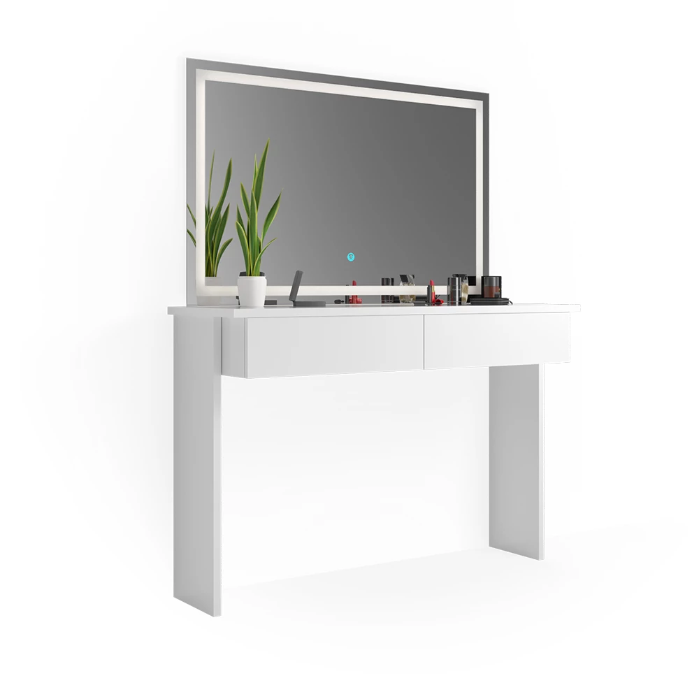 Vicco Vanity table White 120 cm with LED mirror, Azur