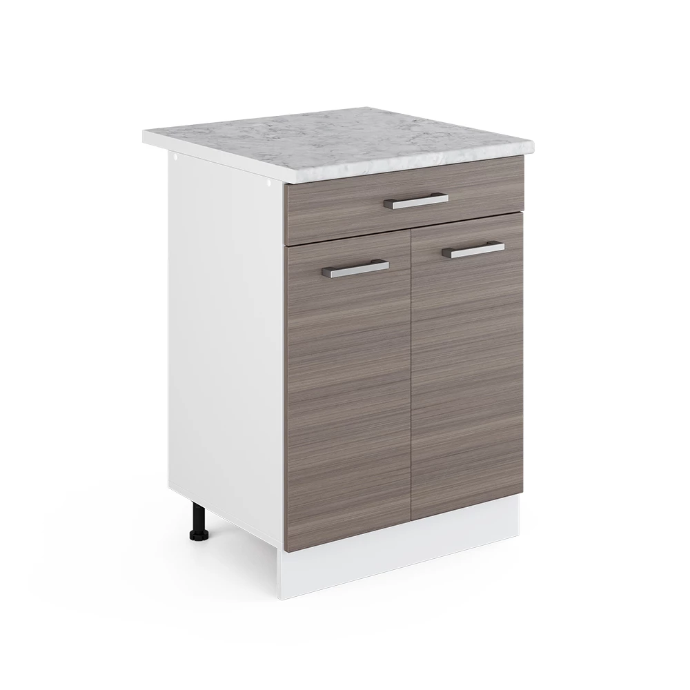 Vicco Kitchen base cabinet Noble gray 60 cm with drawer, WT Marble, R-Line