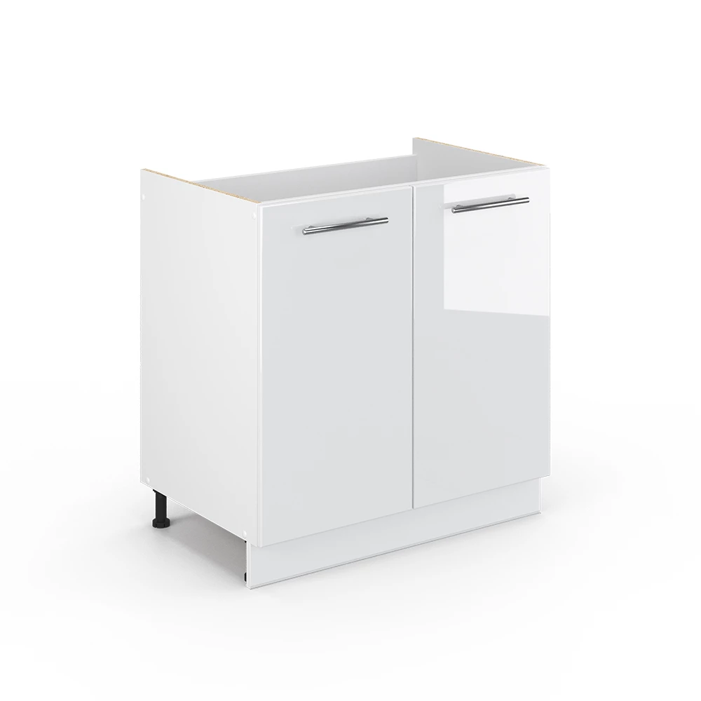 Vicco Sink base cabinet White High Gloss 80 cm without worktop, Fame-Line