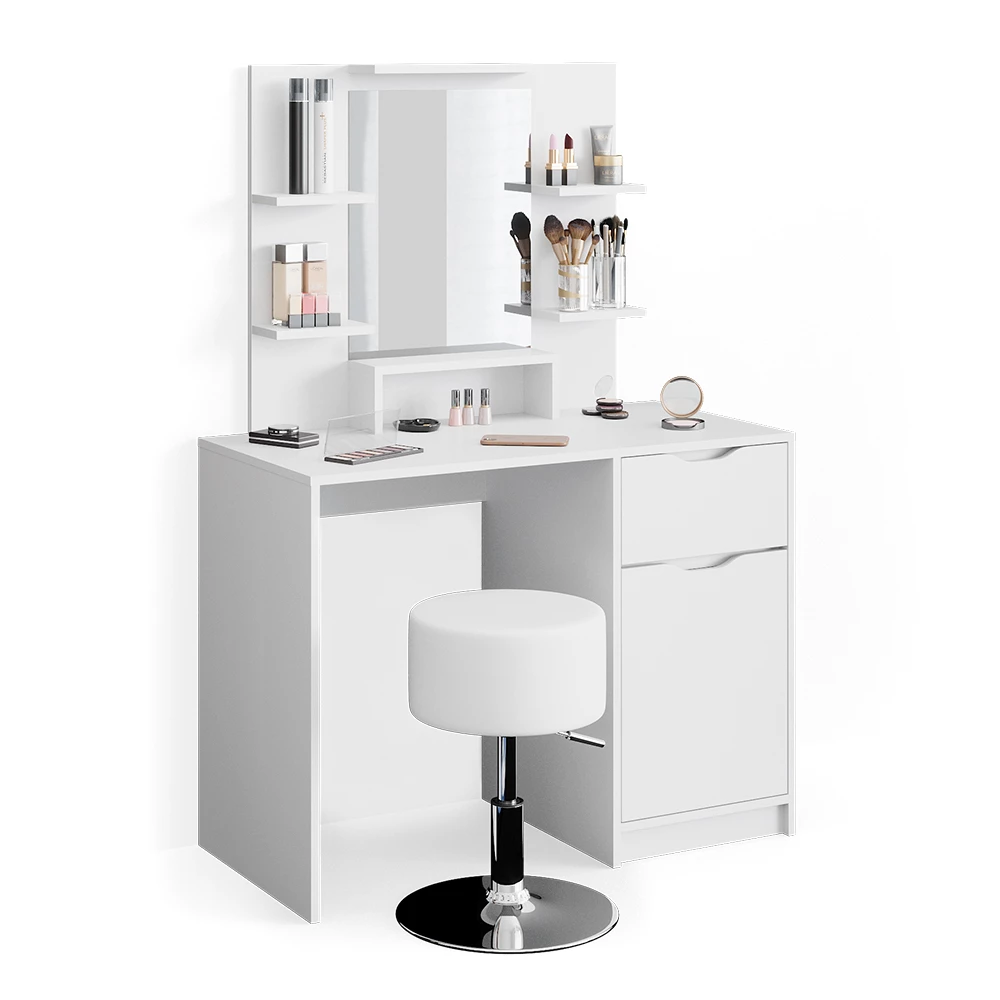 Vicco Vanity table White 100 cm with stool, Ruben Little