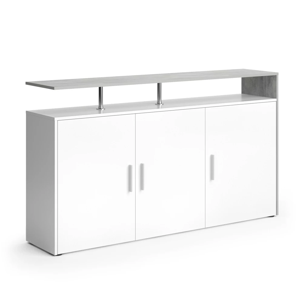 Vicco Sideboard Concrete/White 160 x 91.6 cm, Amato