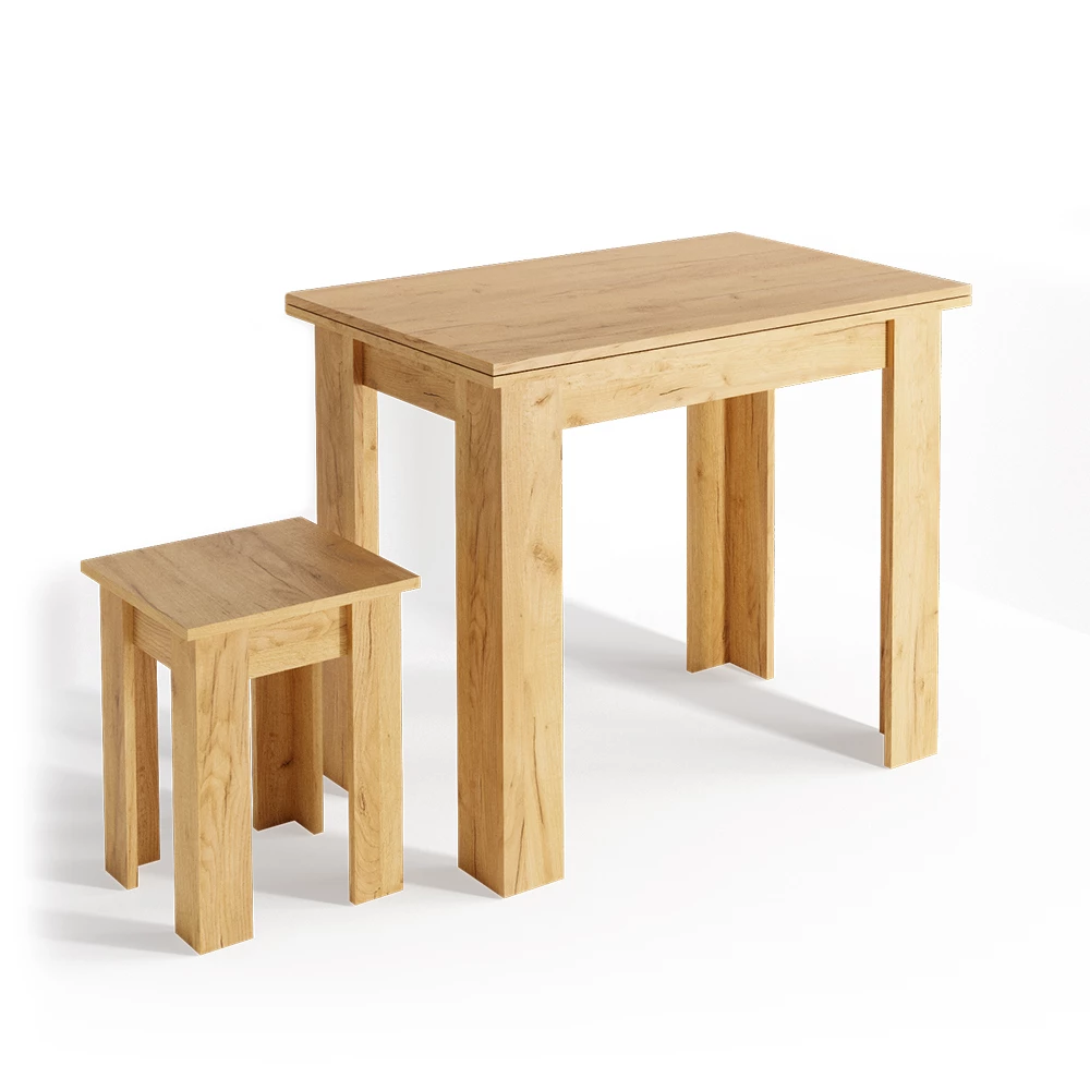 Vicco Dining table with chair Sand oak 90 x 60 cm, Roman