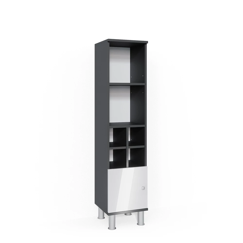 Vicco Midi cabinet White High Gloss 30 x 130.6 cm small door, Fynn