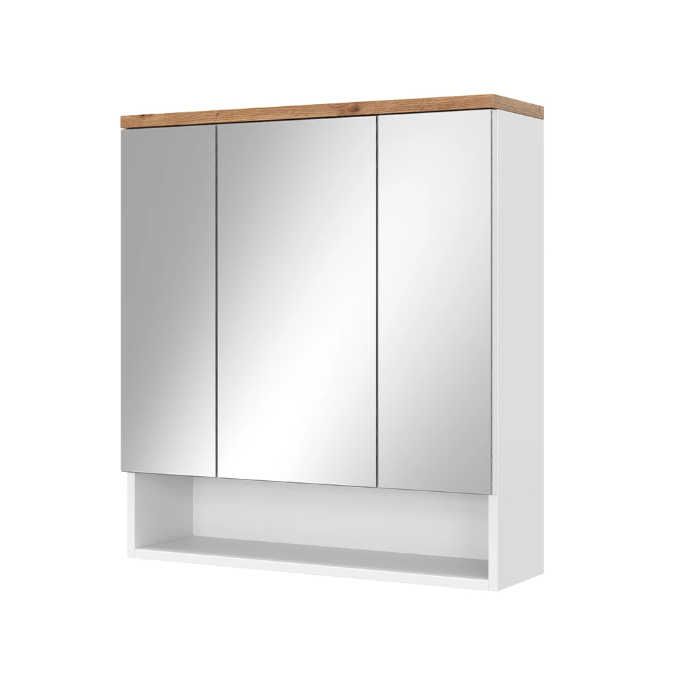 Vicco Bathroom mirror cabinet White 70 x 77.5 cm with 3 doors, Eden