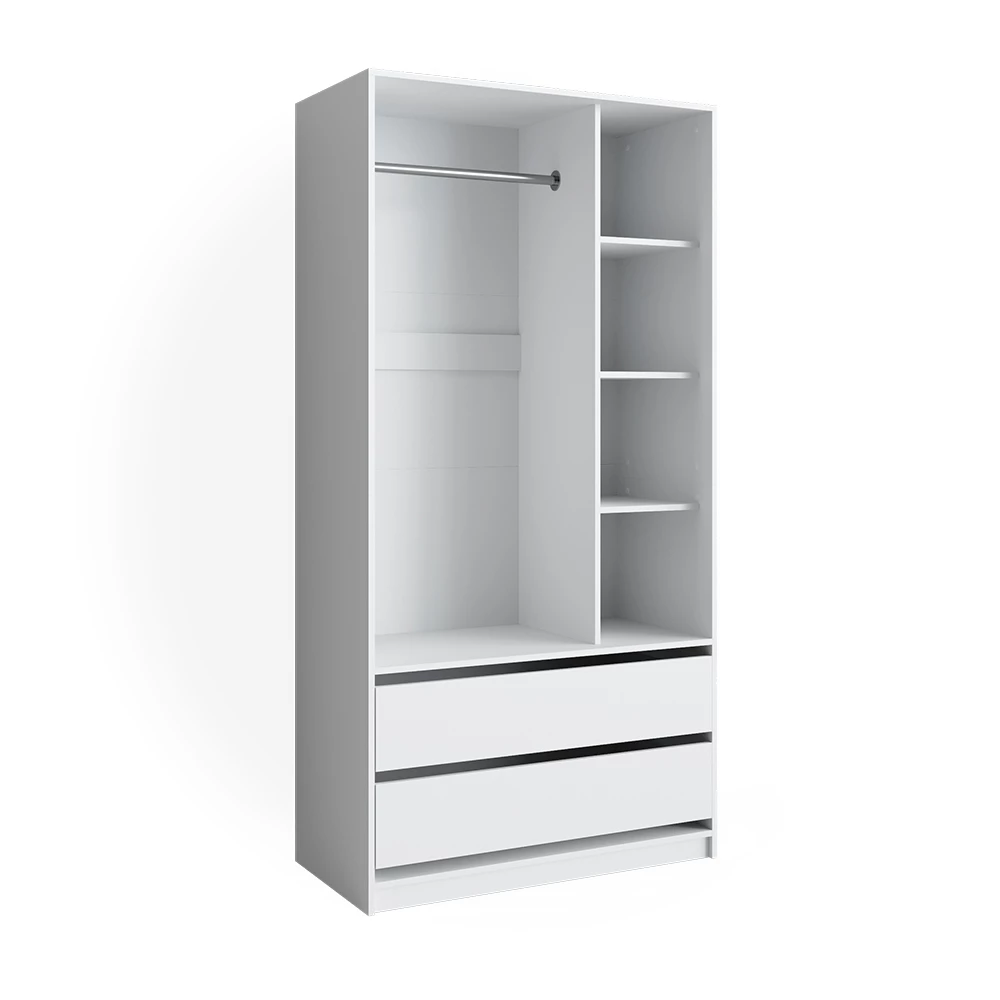 Vicco Wardrobe White 100 x 200 cm with 2 drawers, Elmo