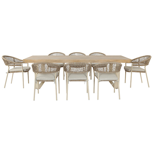 Pacific Lifestyle Osaka 8 Seater Dining Set – Latte