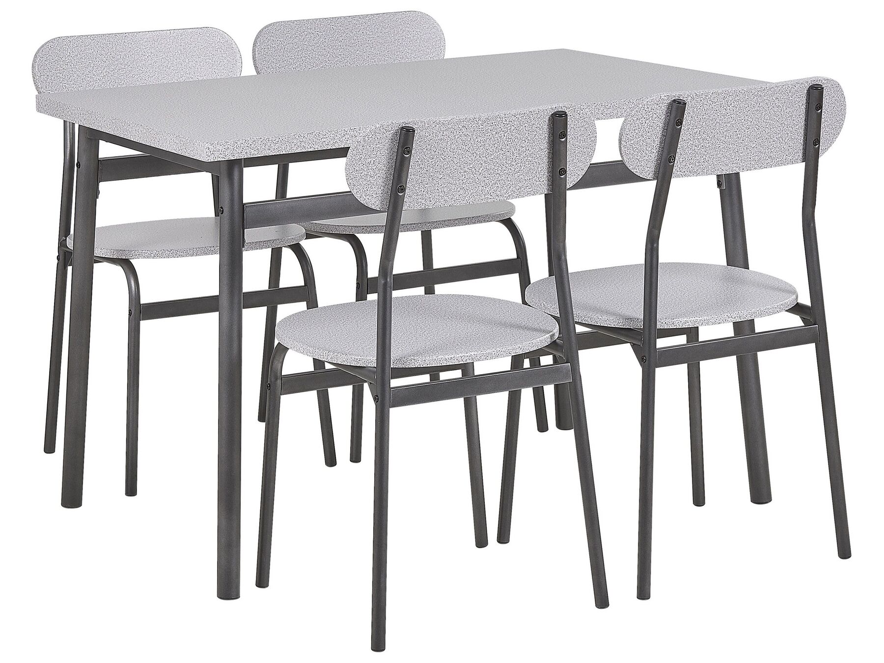 4 Seater Dining Set Grey with Black Velden