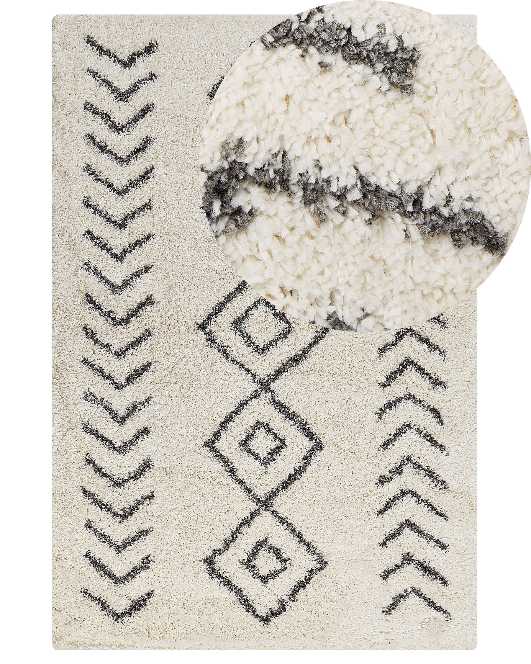 Shaggy Area Rug 200 x 300 cm White and Grey Ayrum