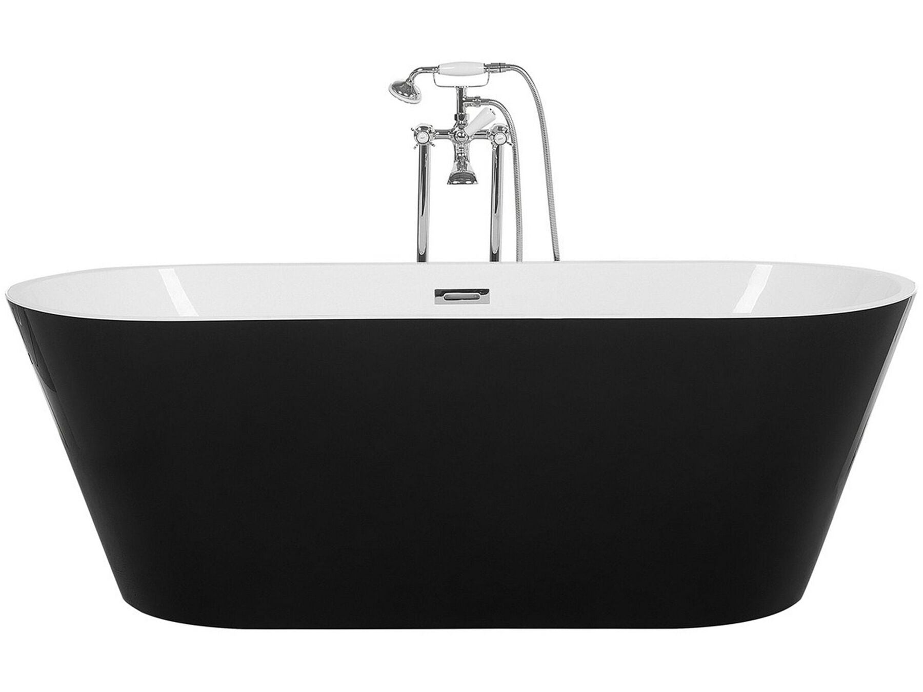 Freestanding Oval Bath 1700 x 700 mm Black Cabritos