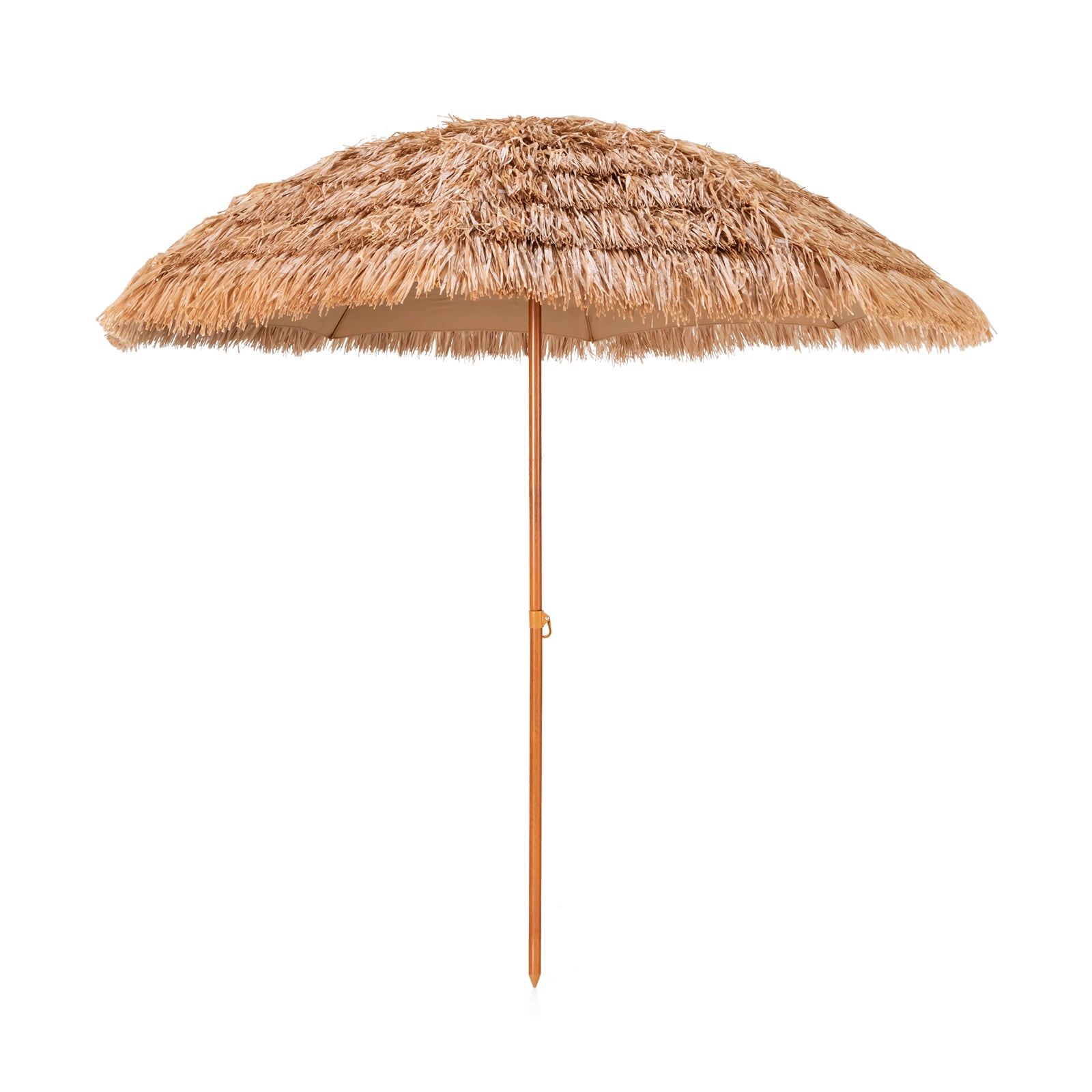 205 cm Thatched Tiki Patio Umbrella with 8 Ribs for Sun Protection