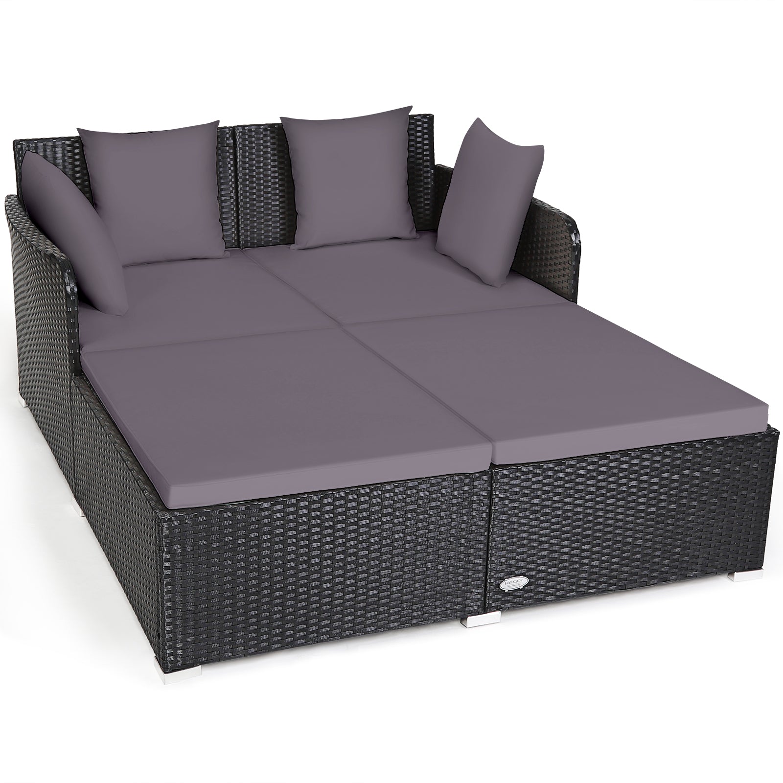 Rattan Garden 2 Seater Daybed Furniture Set  with Cushions