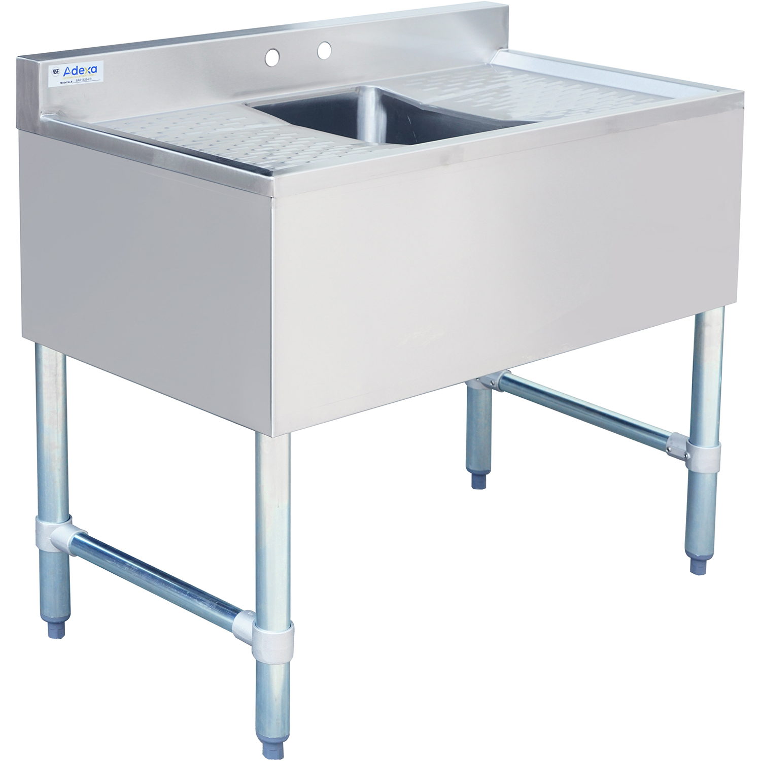 Commercial Bar sink 1 bowl Middle 914x477x838mm | Adexa BAR1B36LR