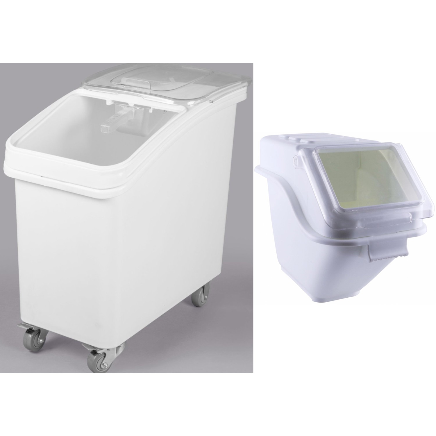 Ingredient Bin Combo 1×100 litres mobile & 1×24 litres regular Transparent lid | Adexa BCOMB3