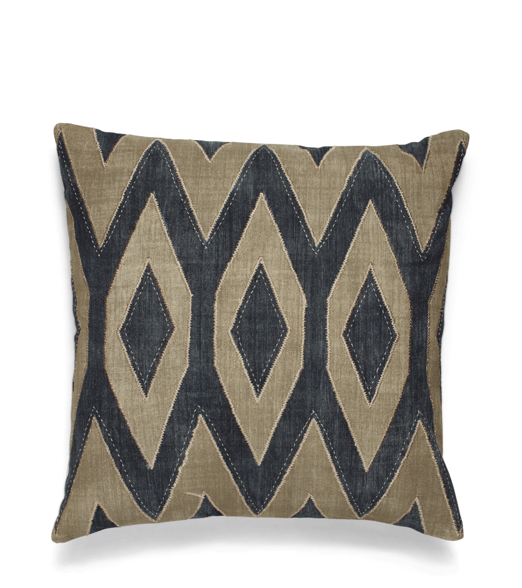 Bela Appliqué Cushion Cover – Blue/Natural