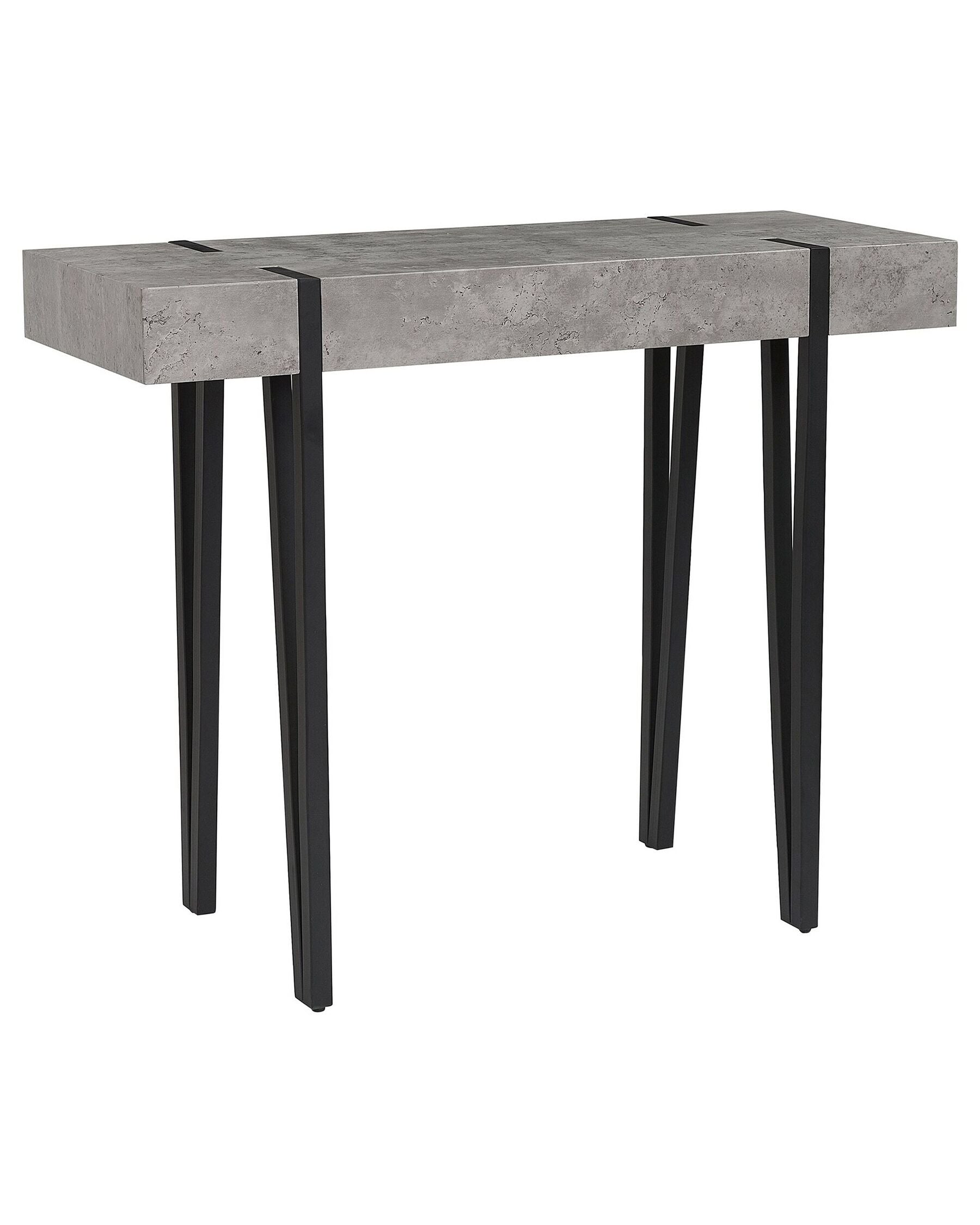 Console Table Concrete Effect with Black Adena