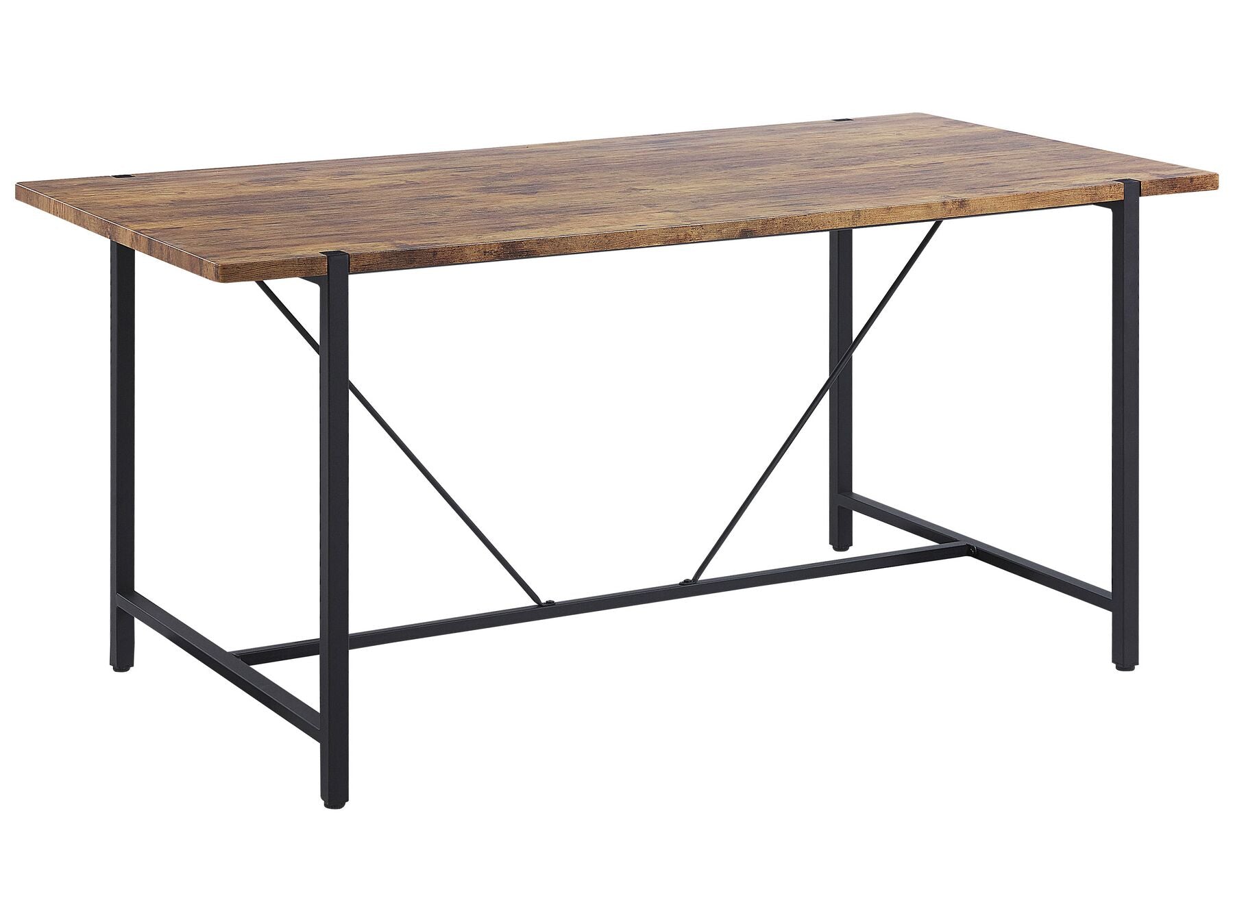 Dining Table 160 x 80 cm Dark Wood with Black Mulford