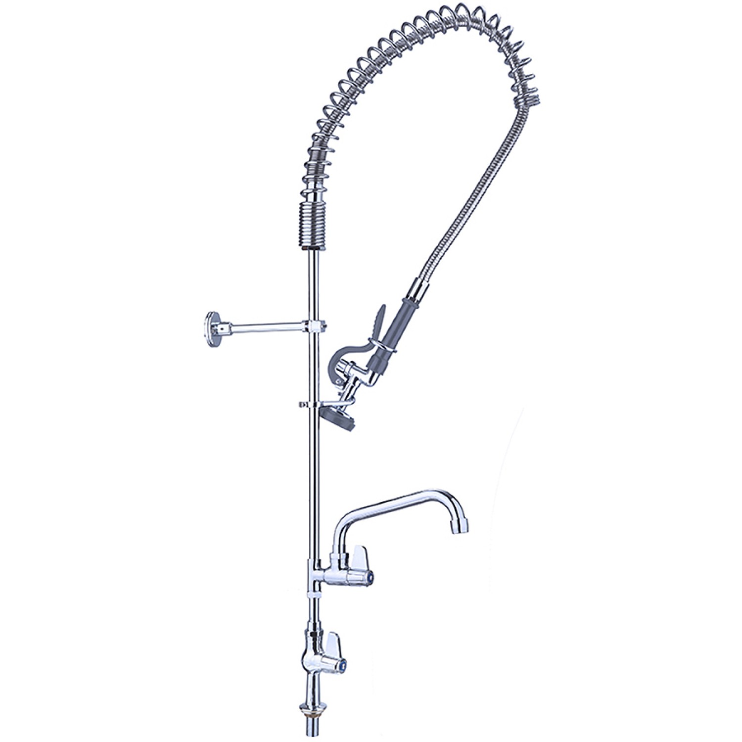 Pre Rinse Spray Unit with Swing faucet Deck mount Single inlet Height 1000mm Stainless steel | Adexa EQ2803A12