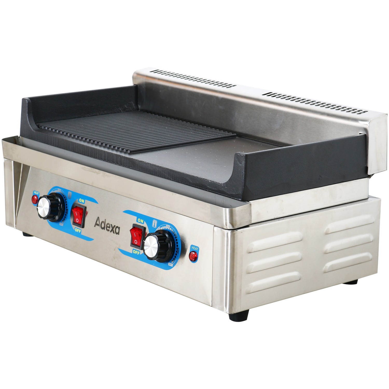 Professional Grill Electric 1 zone 2.3kW Smooth/Ribbed Cast iron top | Adexa GP5530EGW