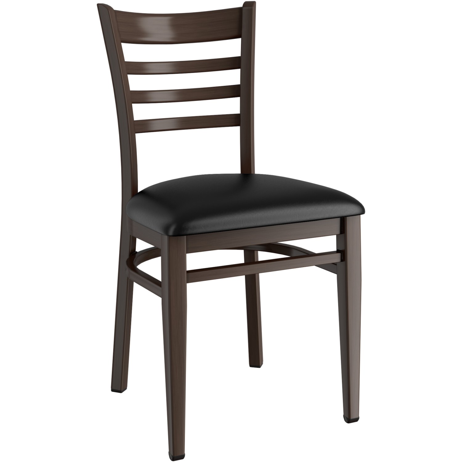 Walnut Wood Chair with Black Vinyl Cushion Seat | Adexa GSW0005BLACKCUSHION