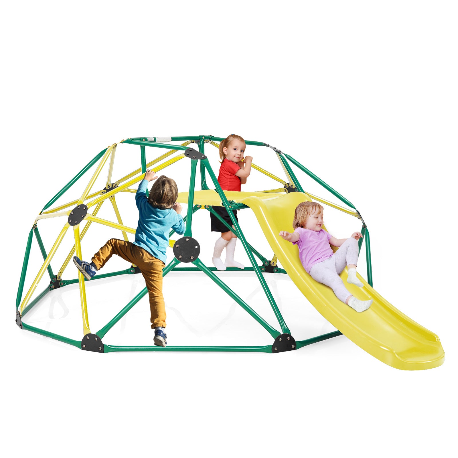 Geometric Dome Climber and Play Set with Slide for Outdoor