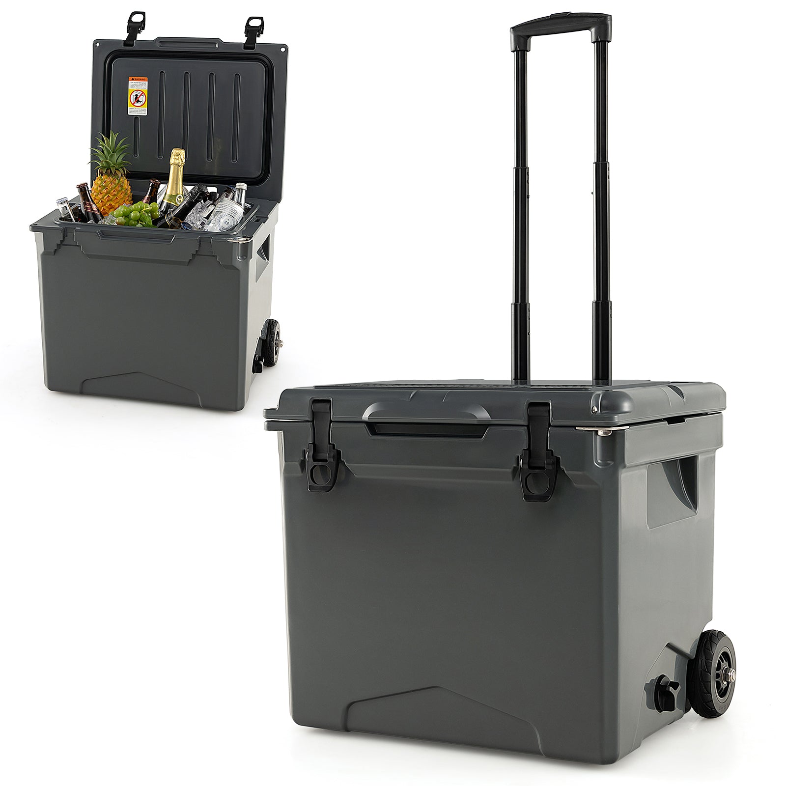 40 L Ice Chest Hard Cooler with Wheels and Handle