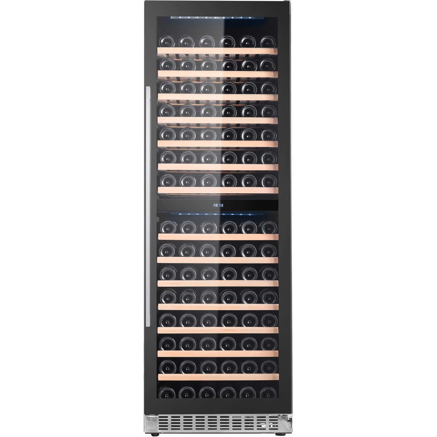 Professional Dual Zone Glass Front Wine Cooler 155 Bottles 418 Litres Black | Adexa JC428A2EQ