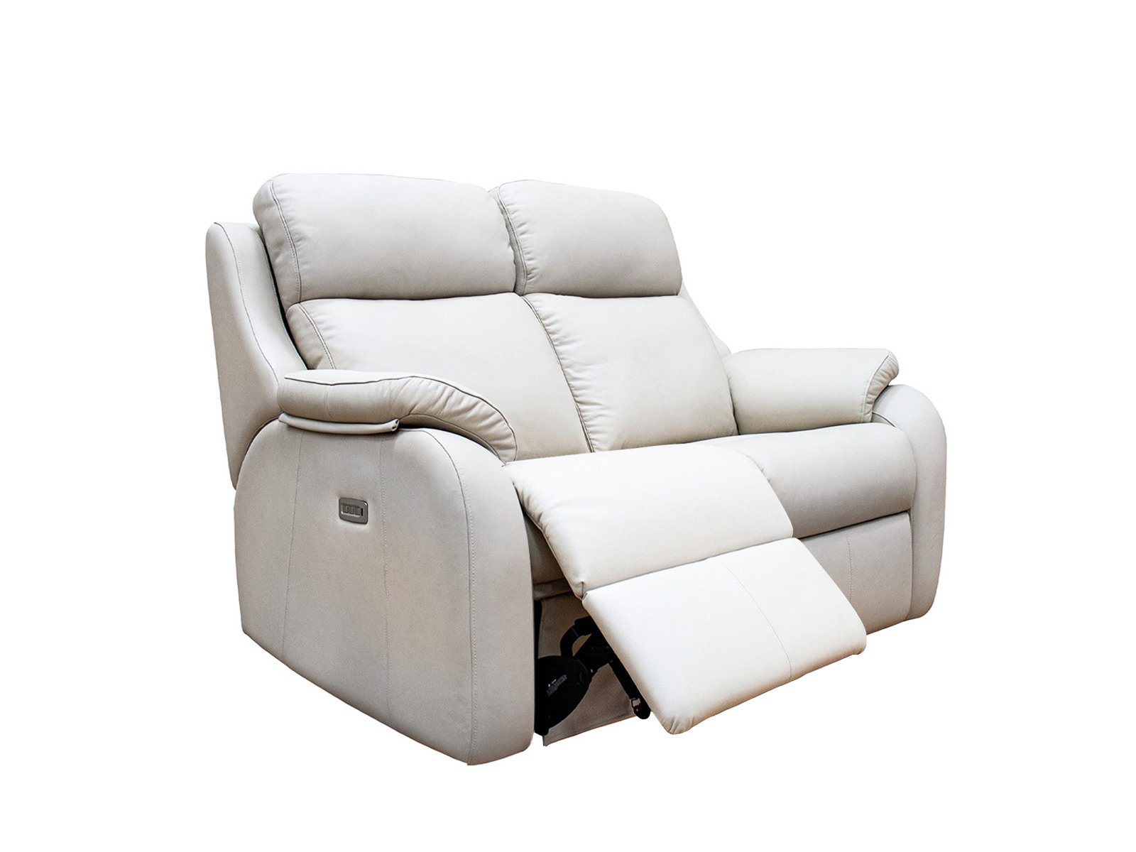 kingsbury leather 2 seater power recliner sofa with headrest and lumber and usb