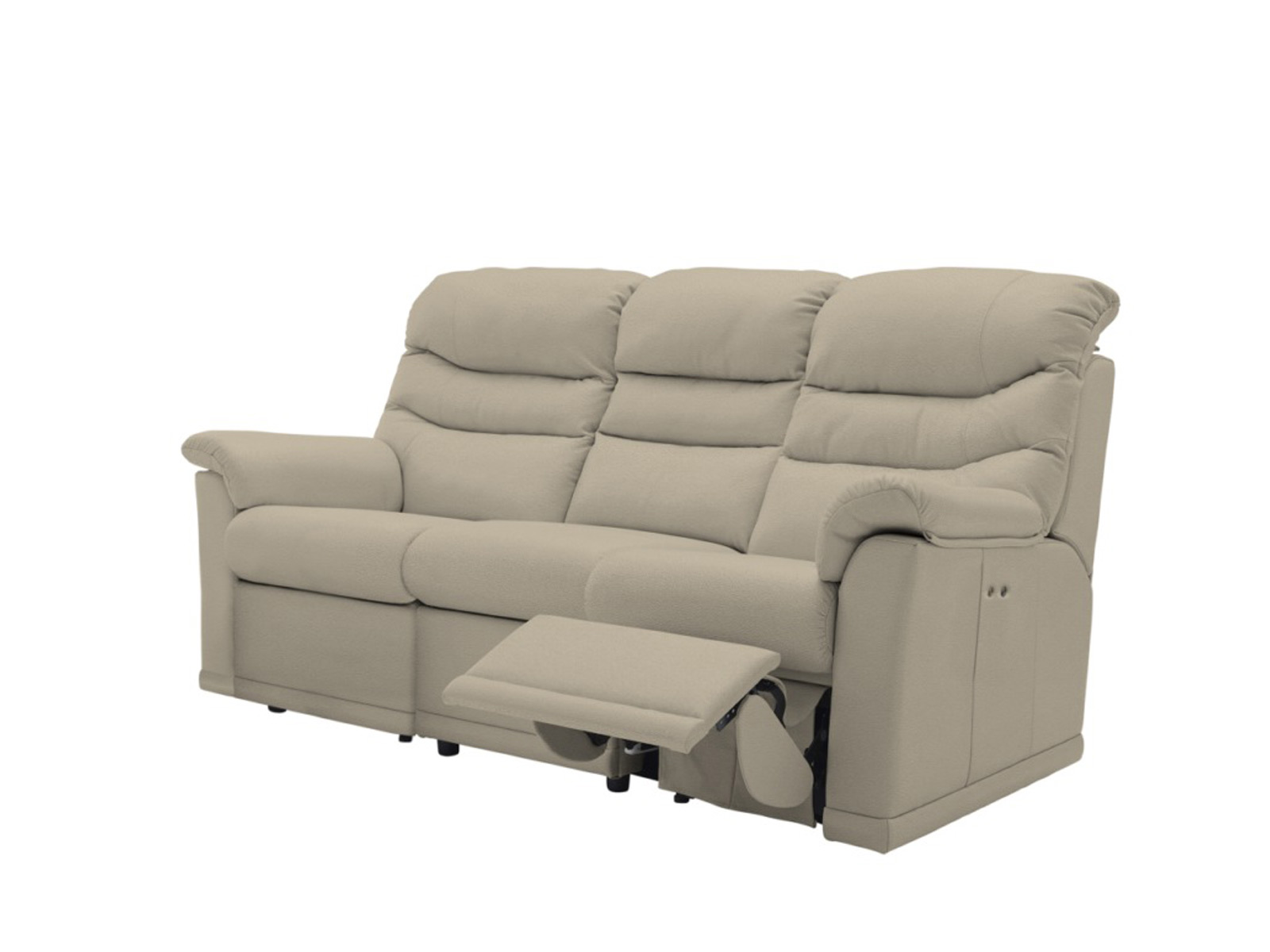 malvern leather 3 seater power recliner rhf sofa – 3 cushions