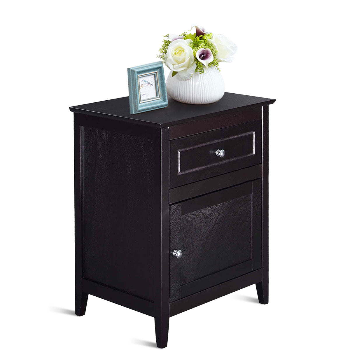 2 Tier Modern Badroom Nightstand with Drawer