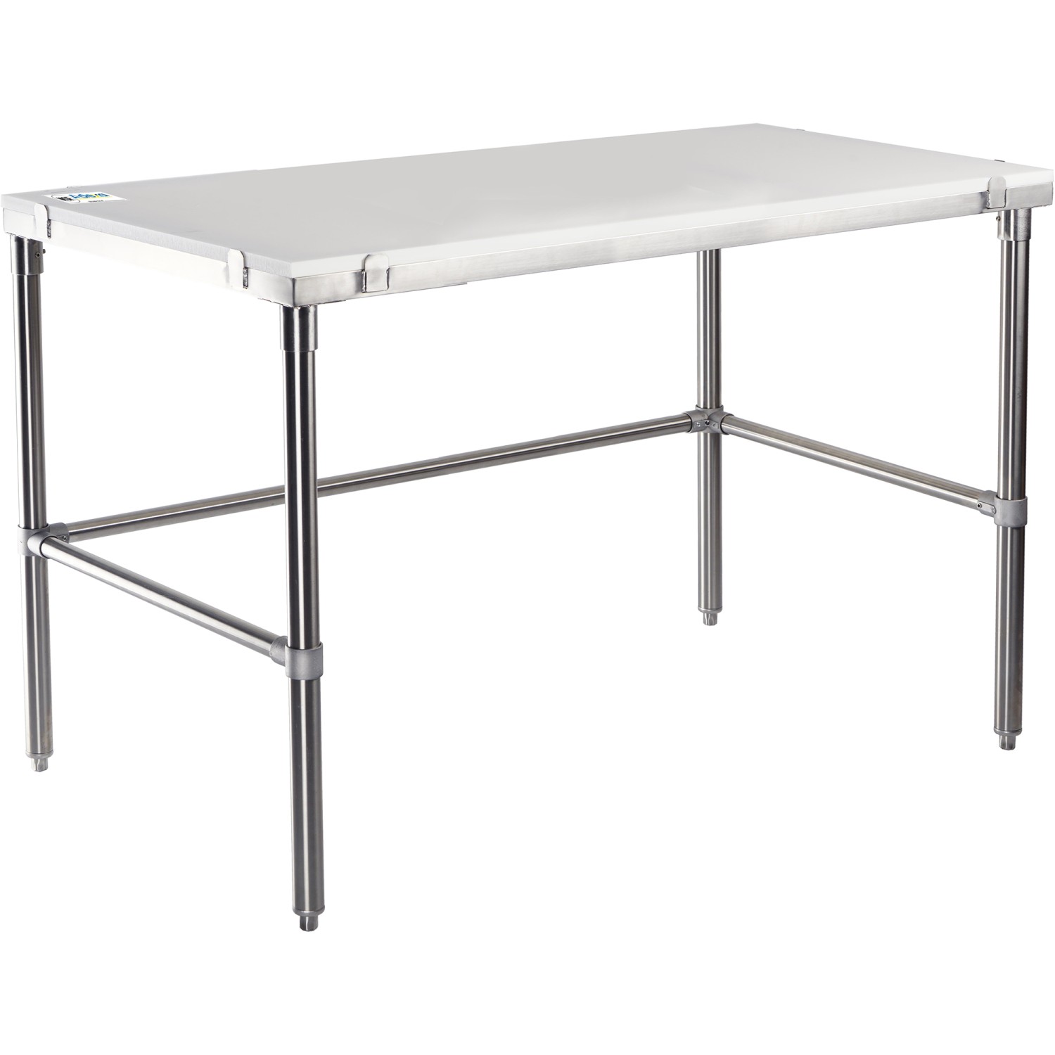 Professional Solid Stainless Steel Poly Top Work Table 1200x600x900mm | Adexa PSWT600X1200OB