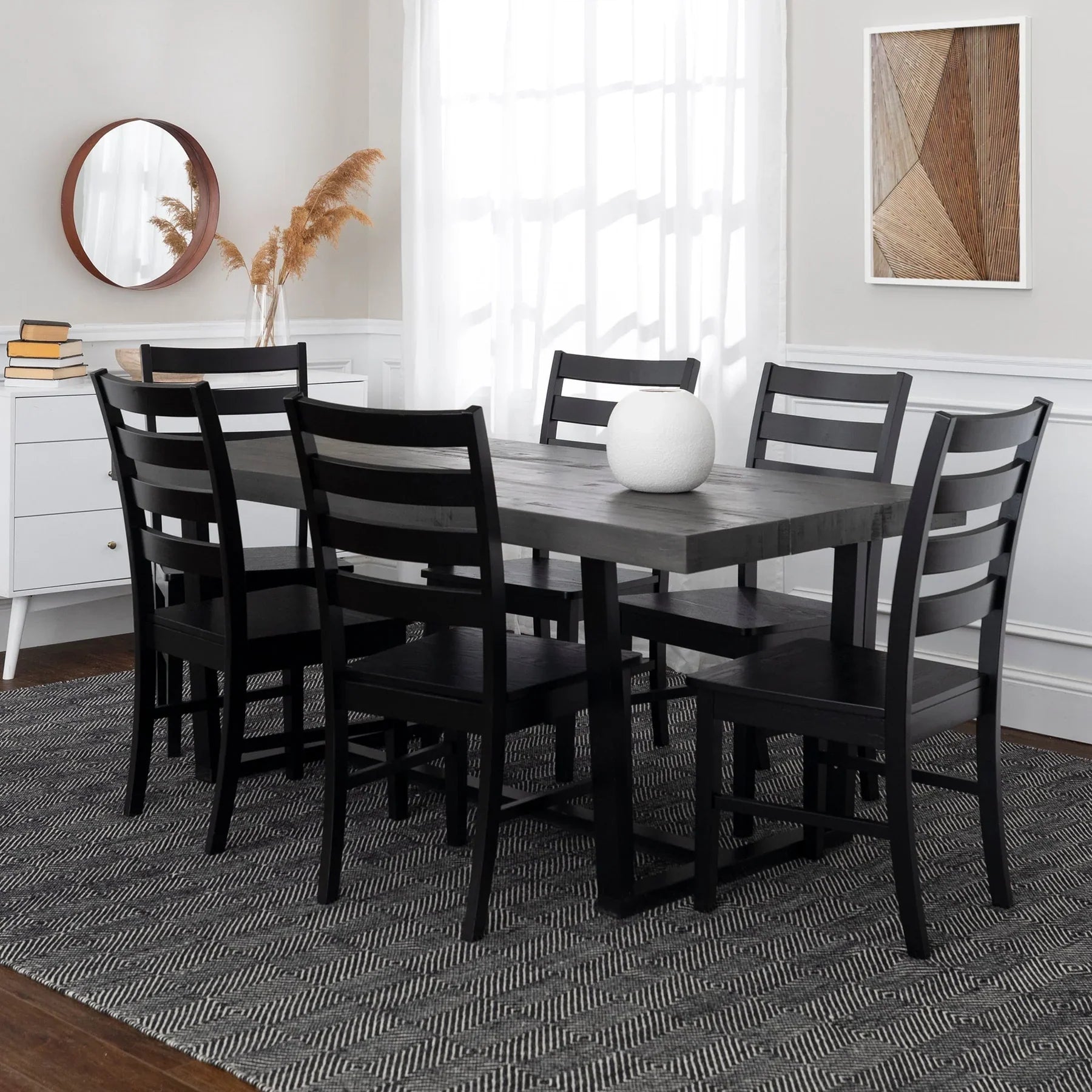 6 Seater Grey Dining Set Rakestraw