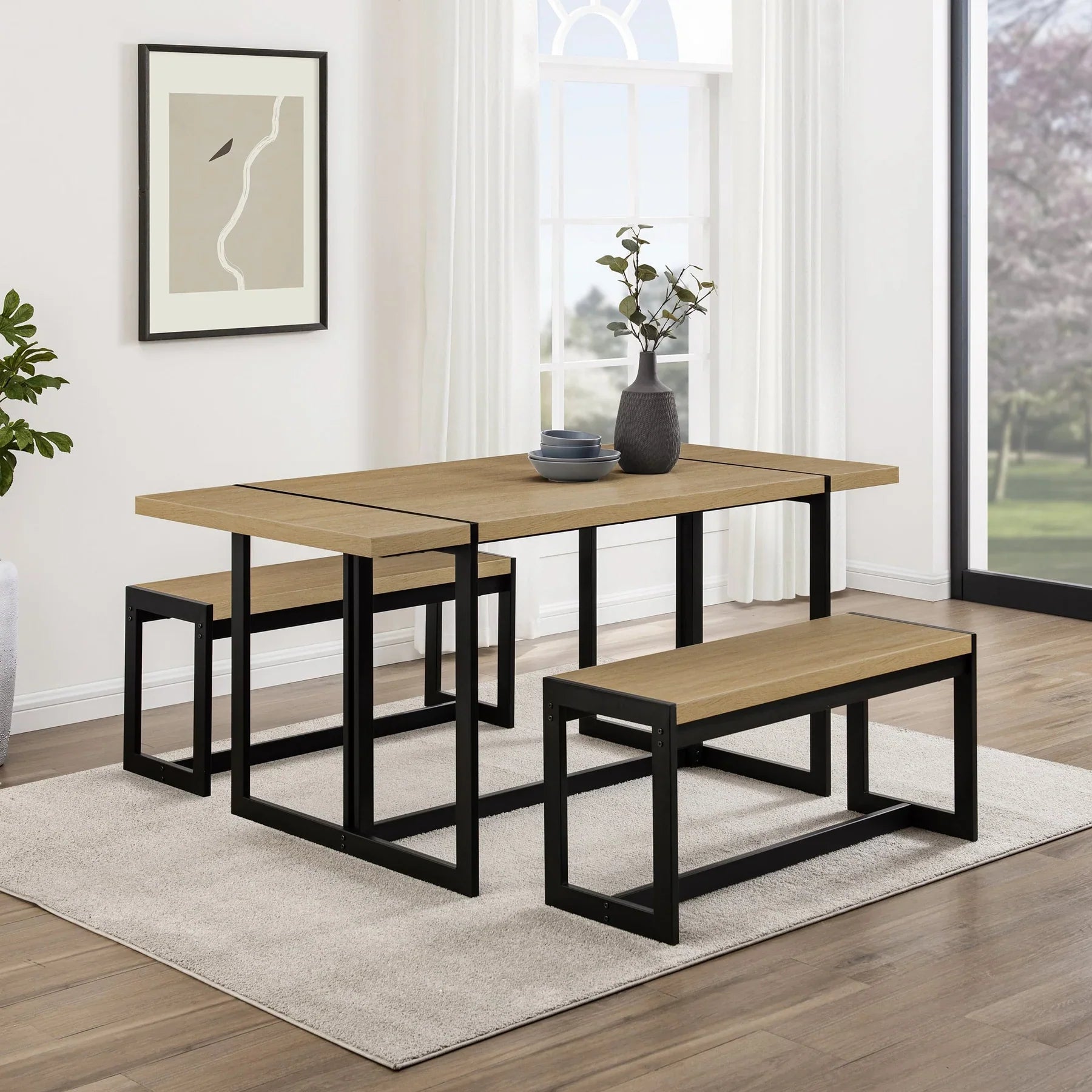 Coastal Oak Rectangle Dining Set Belen