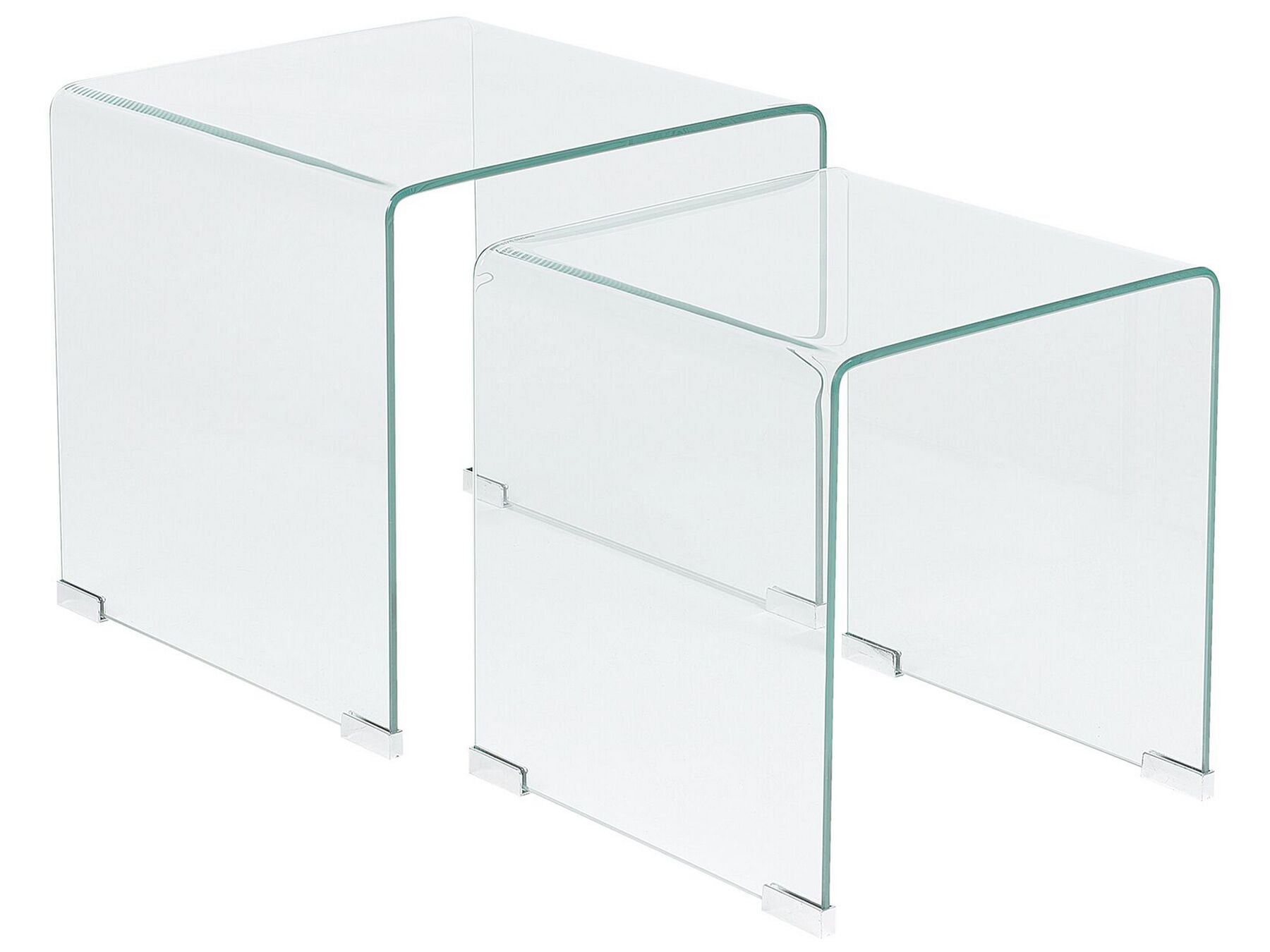 Side Table Tempered Glass Gloss Transparent Kendall