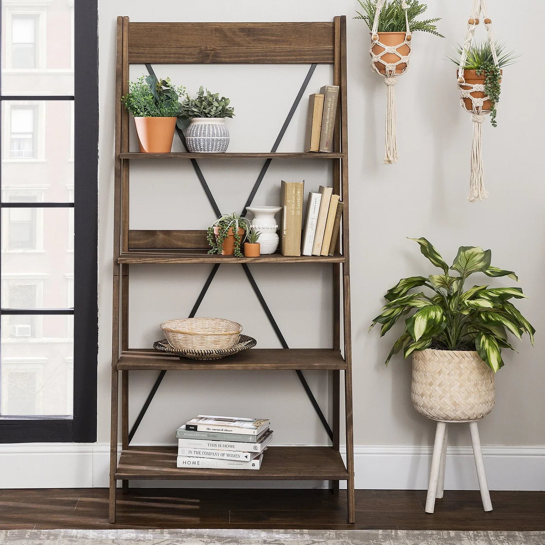 Solid Wood Bookshelf Brown Mattitick