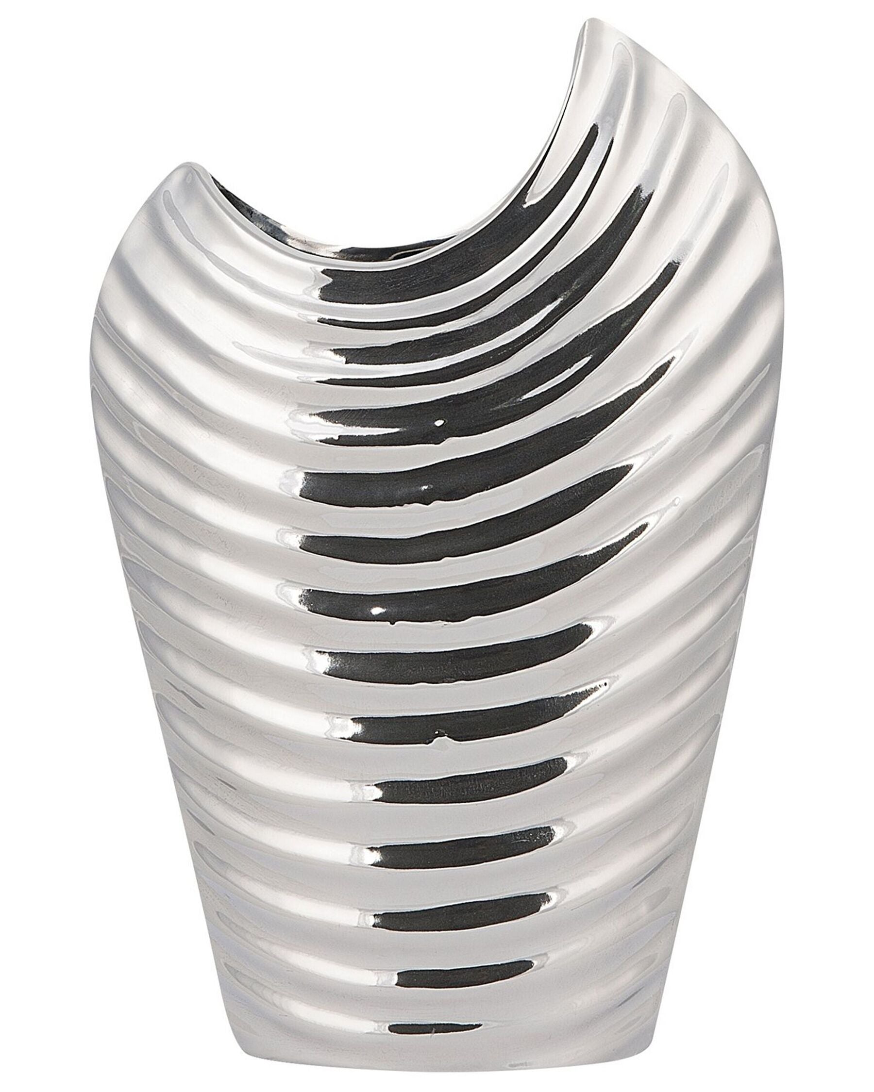 Stoneware Decorative Vase 26 cm Silver Ecetra