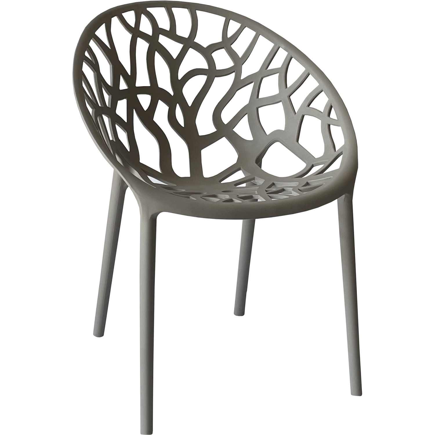 Bistro Dining Chair Plastic Grey Indoors & Outdoors | Adexa WW030GREY