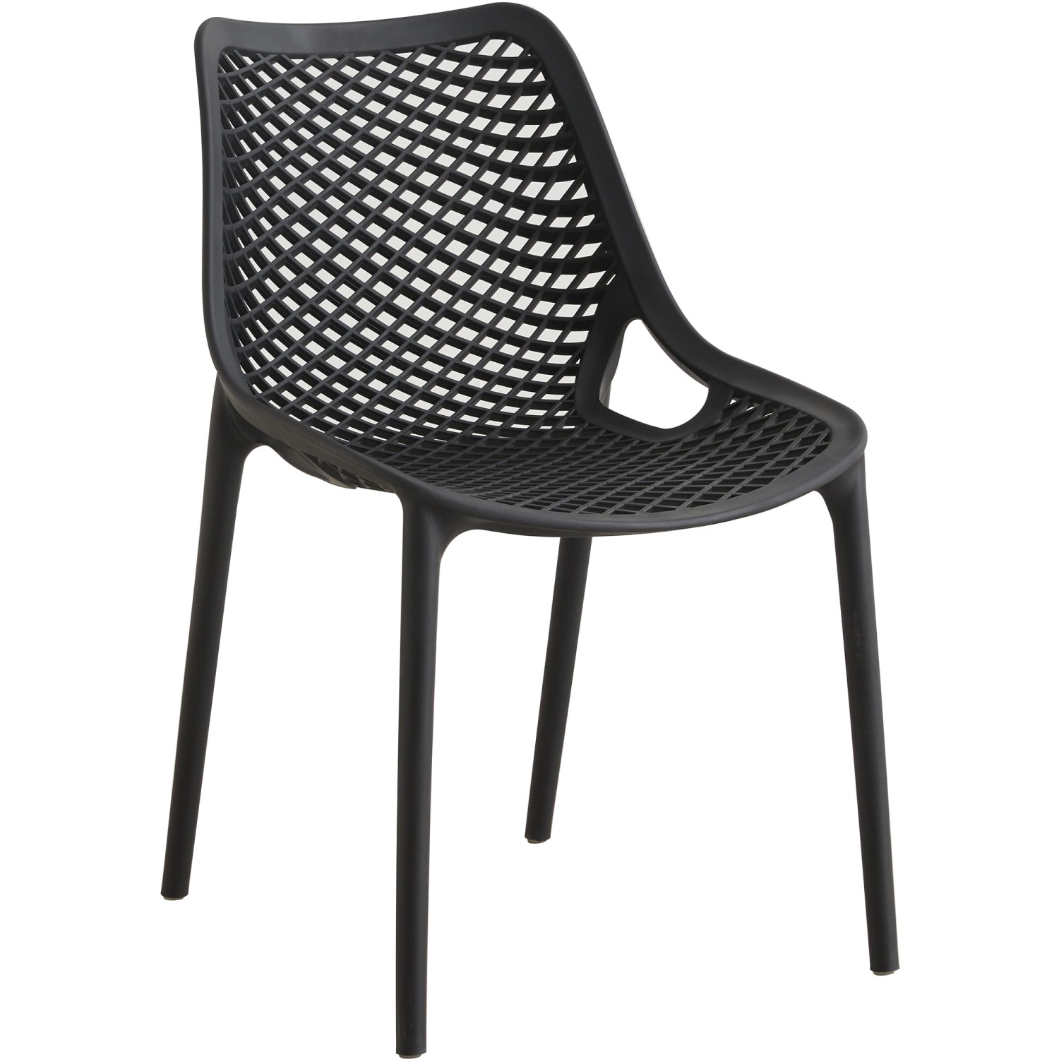 Bistro Dining Chair Plastic Black Indoors & Outdoors | Adexa WW036BLACK