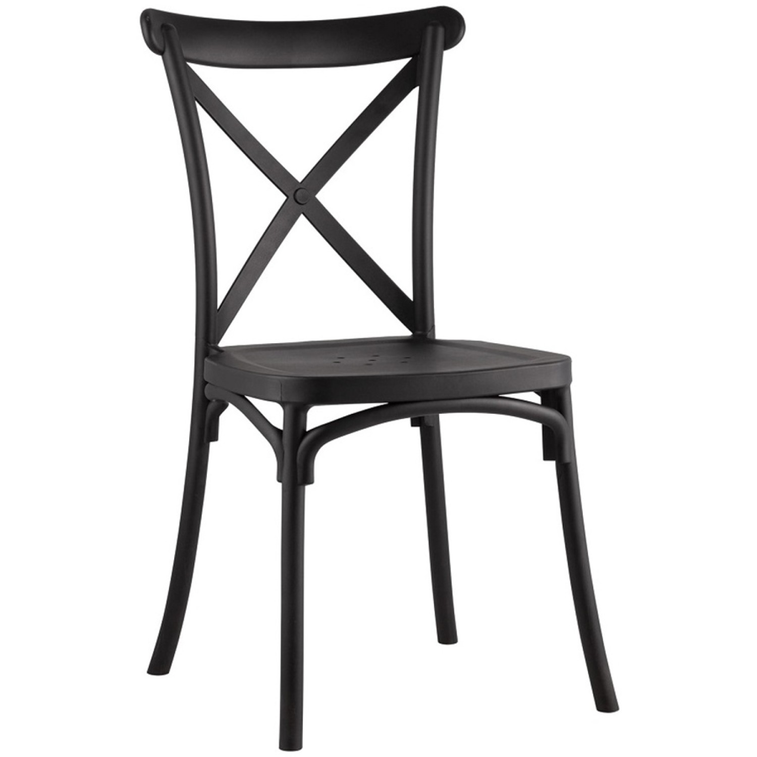 Bistro Dining Chair Cross Back PP/Fiberglass Black | Adexa WW050