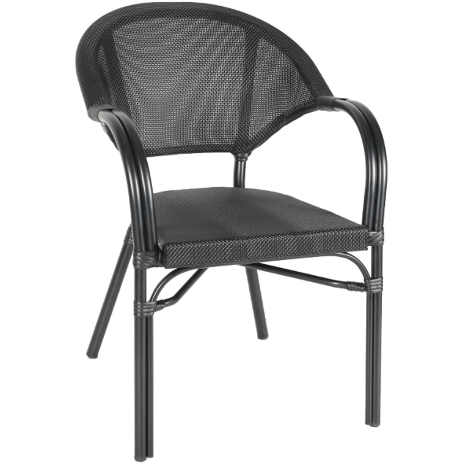 Bistro Teslin Chair Double Tube Aluminium Black | Adexa ZF3022CBLACK