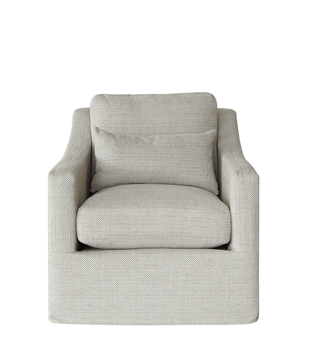 Bernard Linen Swivel Armchair – Natural