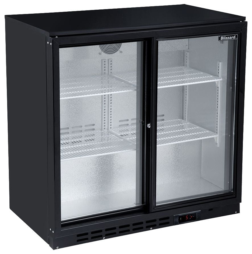 Blizzard Standard Black Bar Bottle Coolers (Sliding Doors) – BAR2SL