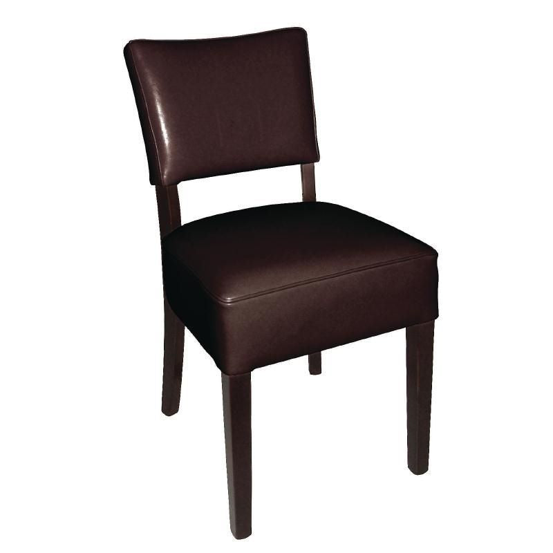 Bolero Chunky Faux Leather Chairs Dark Brown (Pack of 2) – GF957