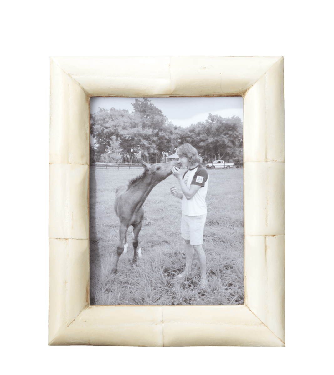 Bone Curved Photo Frame Small – Ivory White