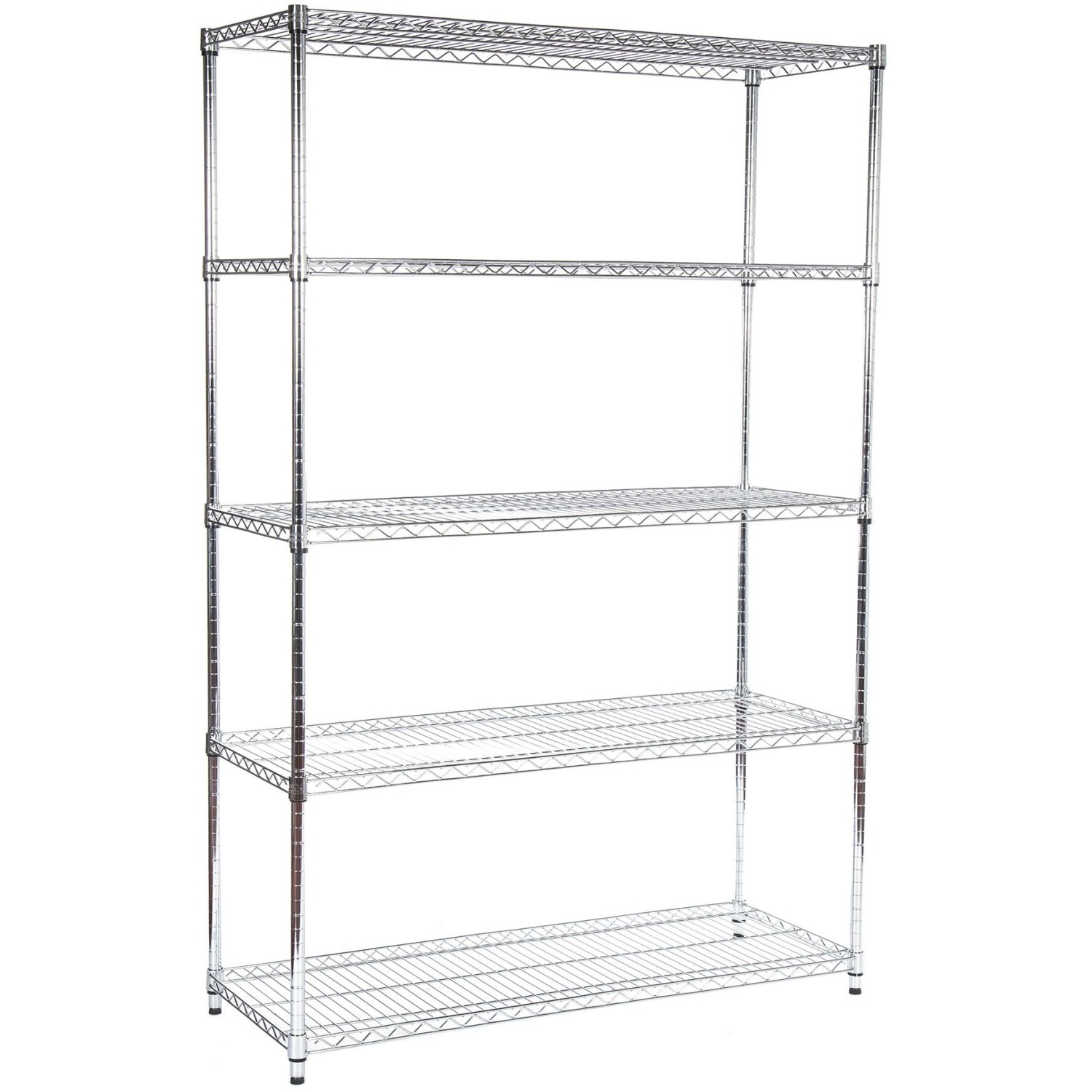 Commercial Shelving Unit 5 Tier 1250kg Width 1200mm Depth 450mm Chrome Wire | Adexa AMJ392