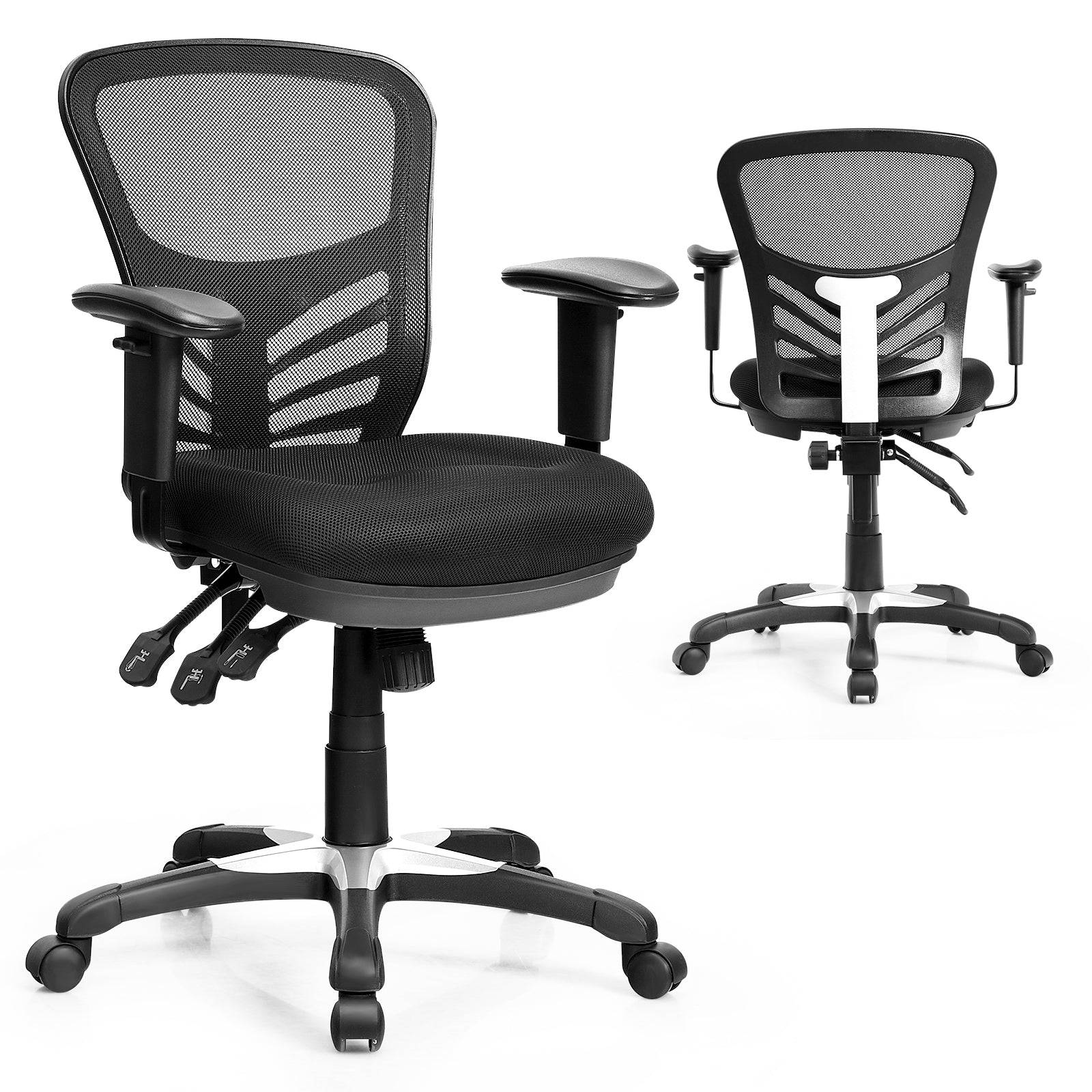 Ergonomic Reclining Mesh Office Chair with 3 Paddle Control