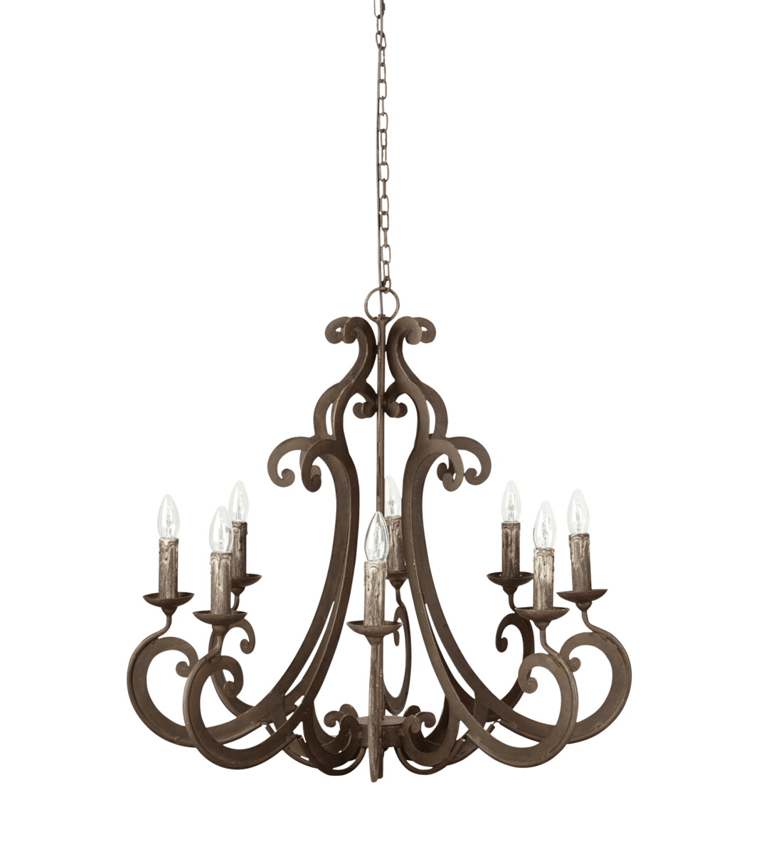 Curlicue Chandelier – Antique Grey