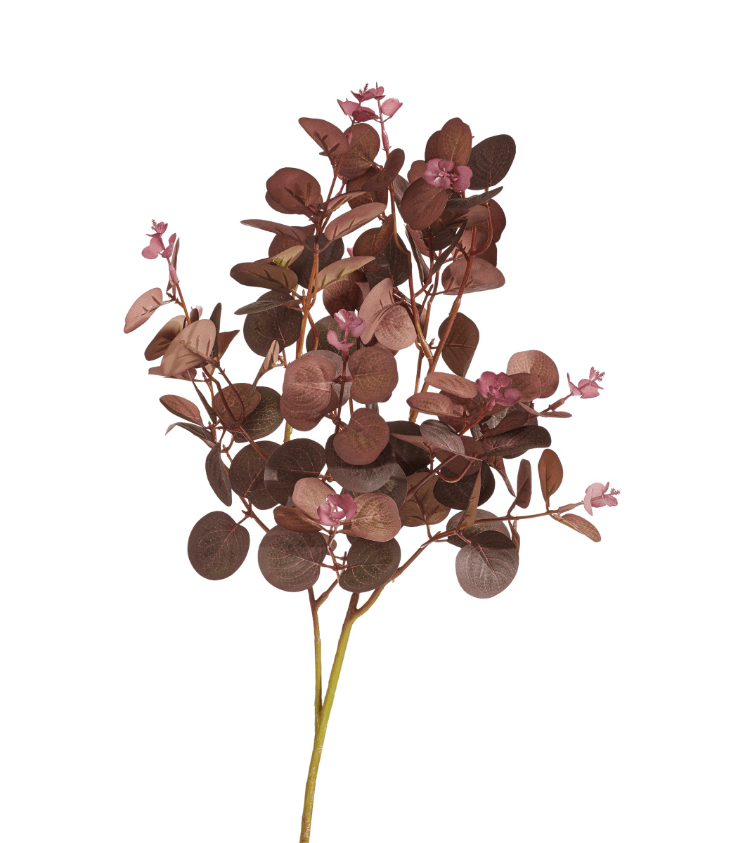 Faux Eucalyptus Stem – Dark Brown/Burgundy