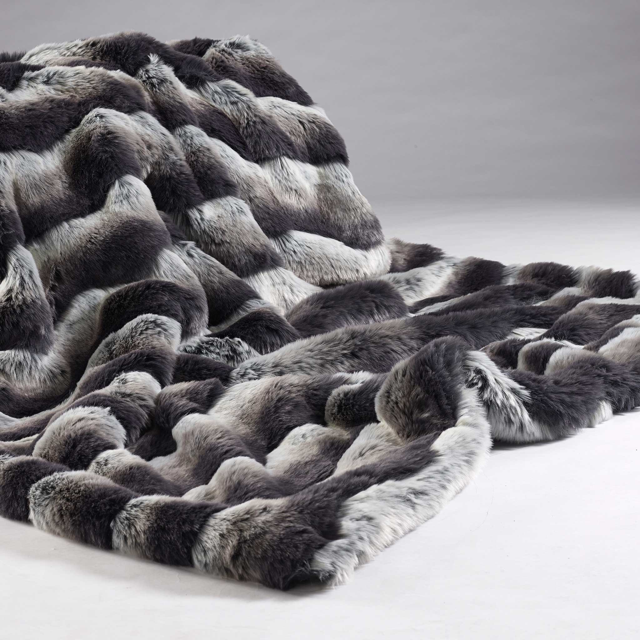 Montana Stripe Faux Fur Throw