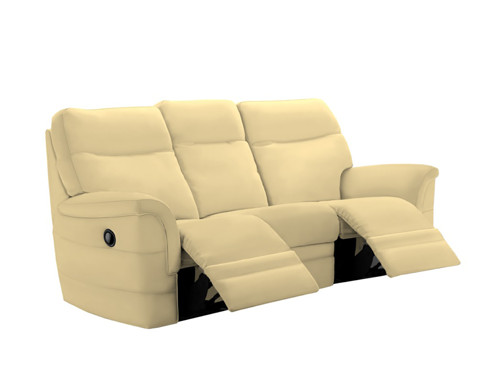 hudson leather 3 seater power recliner sofa with head tilt & lumbar