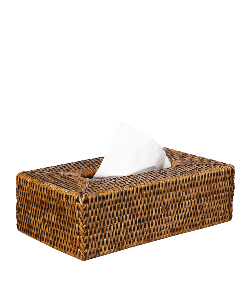 Rattan Hand-Woven Tissue Box Cover – Brown